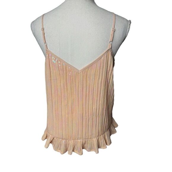 ANTHROPOLOGIE Pink Sequin Cami Size 2 Summer Disco - Picture 5 of 6